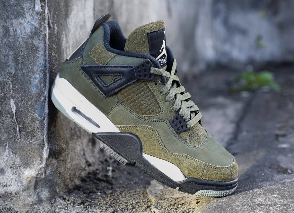 Official photos of Jordans 4 Craft "Medium Olive"