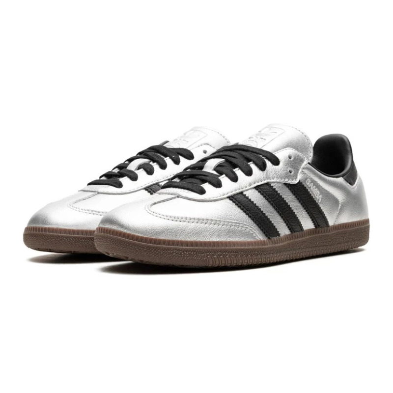 Adidas Samba OG Silver Metallic Black Gum