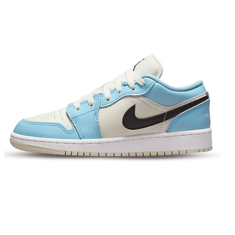 Air Jordan 1 Low Ice Blue Black GS EKICKS