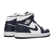 Air Jordan 1 Mid Obsidian White Metallic Gold