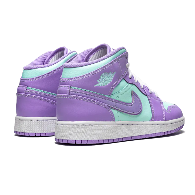 Air Jordan 1 Mid Purple Aqua Gs