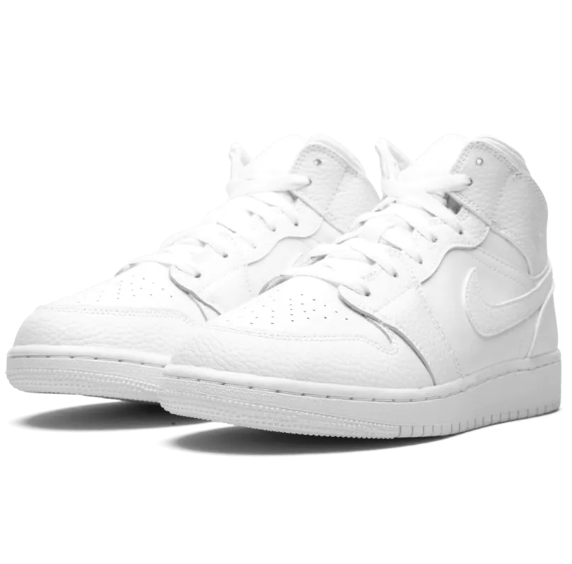 Air Jordan 1 Mid GS Triple White