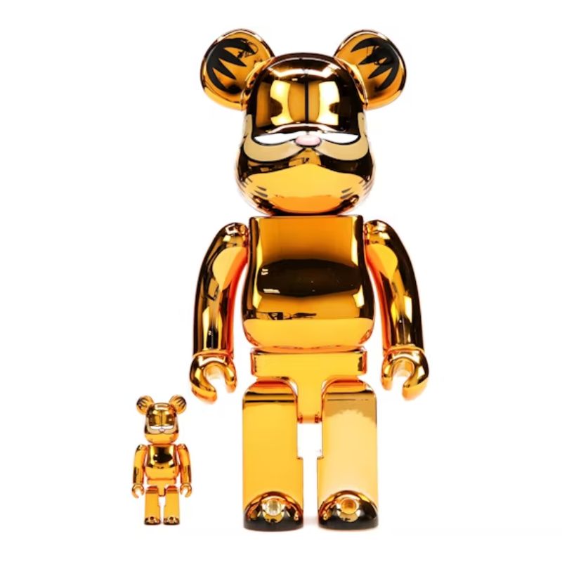 Bearbrick Garfield 100% & 400% Set Gold Chrome Ver.