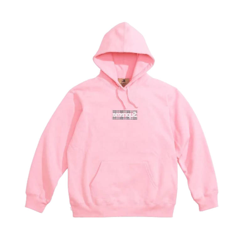 Supreme Burberry Box Logo Hoodie Pink EKICKS