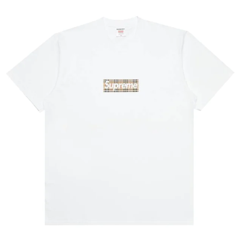 Supreme Burberry Box Logo Tee White