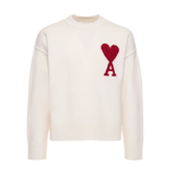 AMI Paris Logo Wool Knit Crewneck White