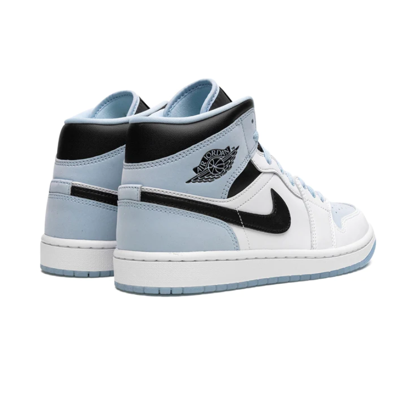 Jordan 1 Mid Ice Blue Black EKICKS