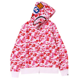 BAPE ABC Camo Shark Full Zip Hoodie Pink