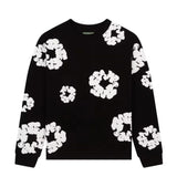 Denim Tears Long Sleeve Cotton Wreath T-Shirt Black
