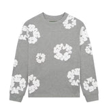 Denim Tears Long Sleeve Cotton Wreath T-Shirt Grey