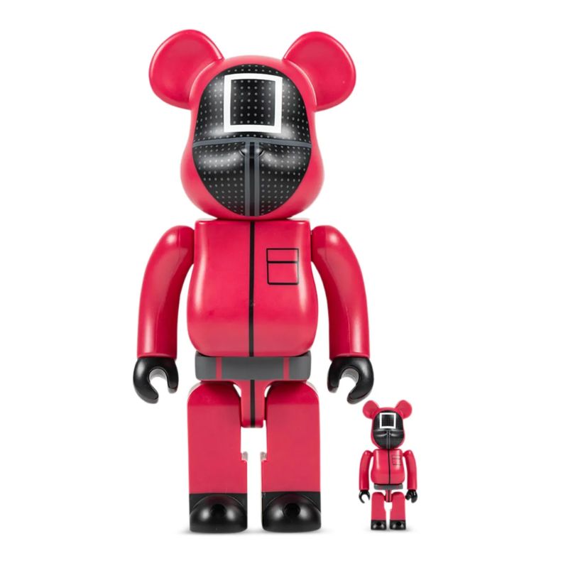 Bearbrick x Squid Game Guard (kwadrat) 100% i 400% zestaw