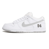 Nike SB Dunk Low Supreme 94 White Metallic Silver