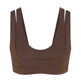 Nike x SKIMS Women's Matte Double Strap Scoop Bra Dark Sepia