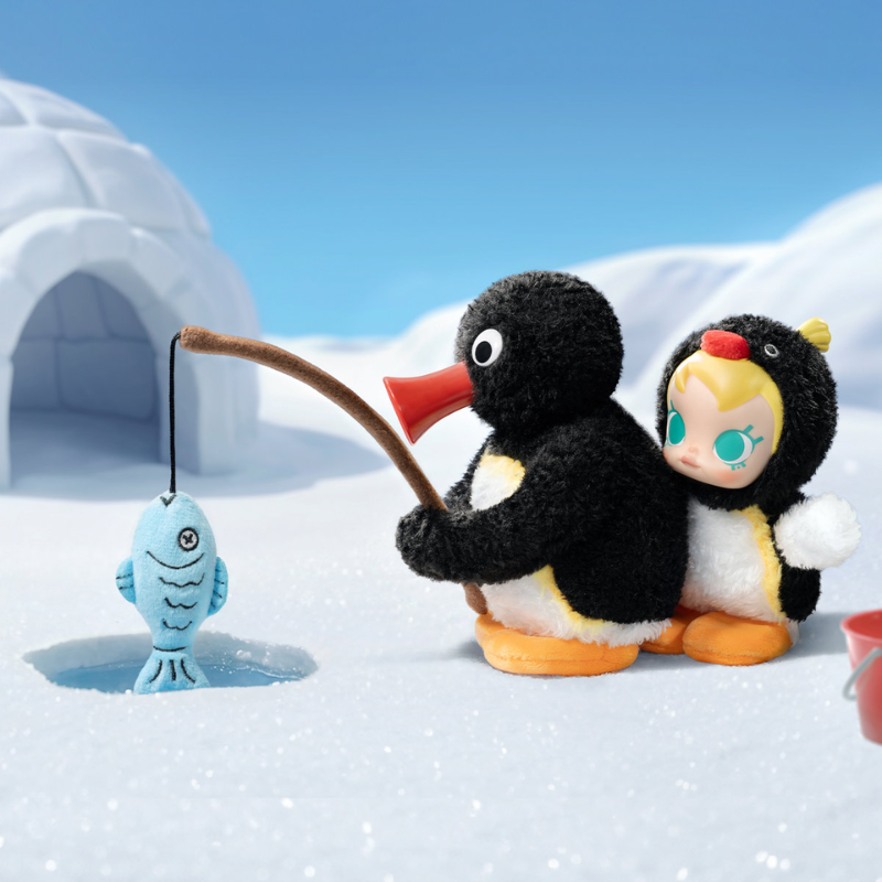 Pop Mart Baby Molly x Pingu Happy Fishing Series Plüschanhänger