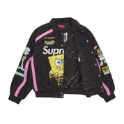 Supreme SpongeBob SquarePants Jeff Hamilton Racing Jacket Black
