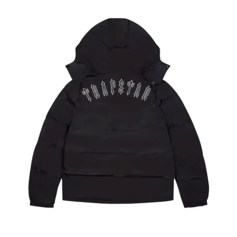 Trapstar Irongate Detachable Hooded Puffer Jacket Black